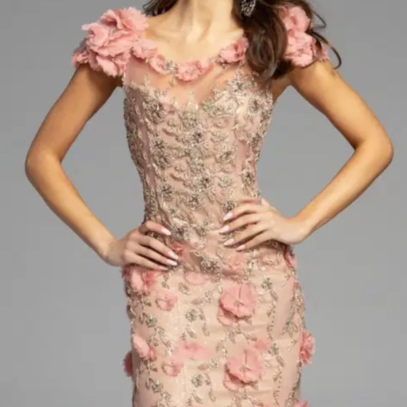 Sheer Embellished Mermaid Gown